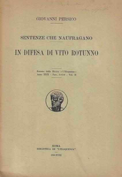 Sentenze che naufragano. In difesa di Vito Rotunno - copertina
