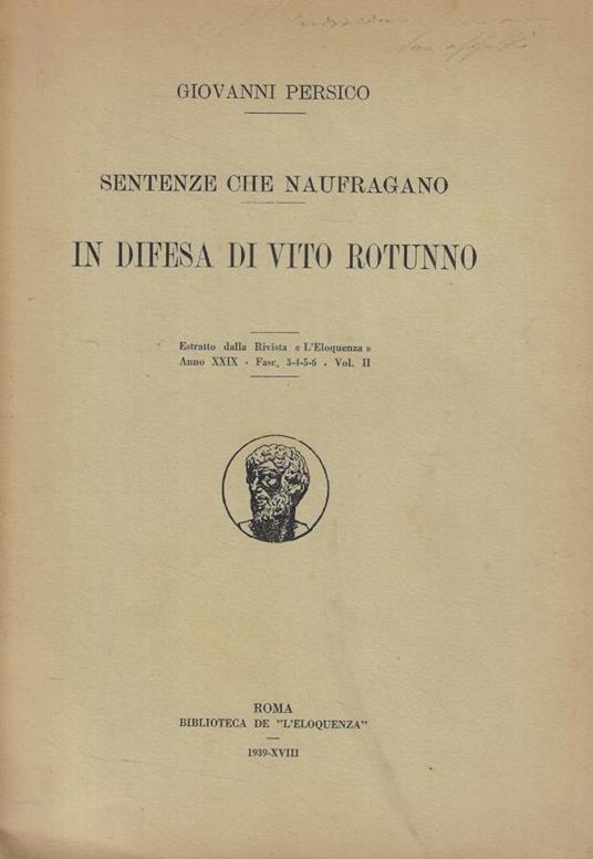 Sentenze che naufragano. In difesa di Vito Rotunno - copertina
