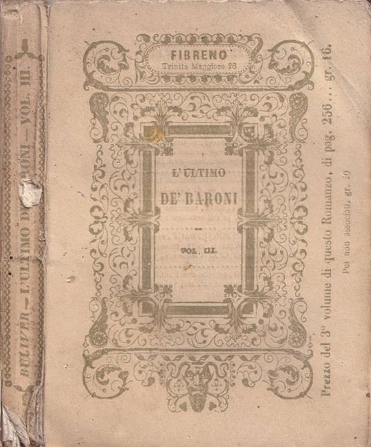 L' ultimo de' Baroni - copertina