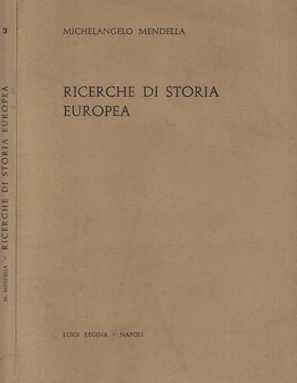 Ricerche di storia europea - copertina