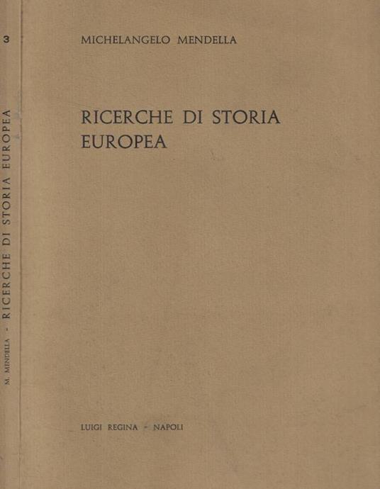 Ricerche di storia europea - copertina