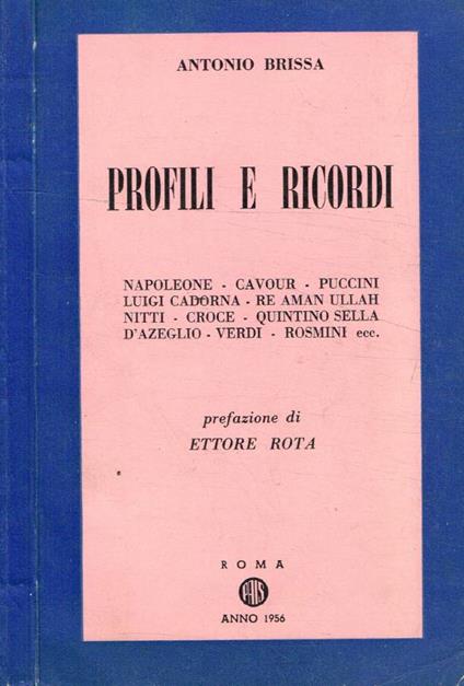 Profili e ricordi - copertina