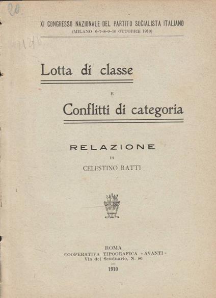 Lotta di classe e conflitti di categoria - copertina