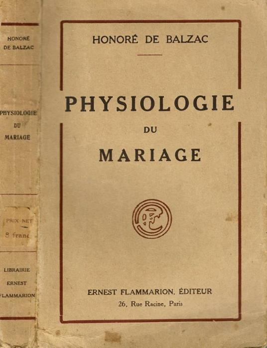 Physiologie du mariage - Honoré de Balzac - copertina