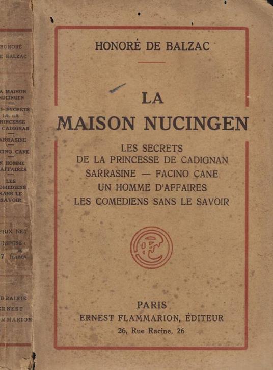 La maison nucingen - Honoré de Balzac - copertina