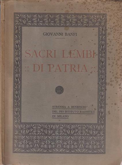 Sacri lembi di patria - Giovanni Banfi - copertina