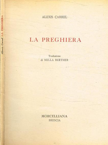 La preghiera - Alexis Carrel - copertina