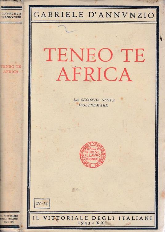 Teneo te Africa - Gabriele D'Annunzio - copertina