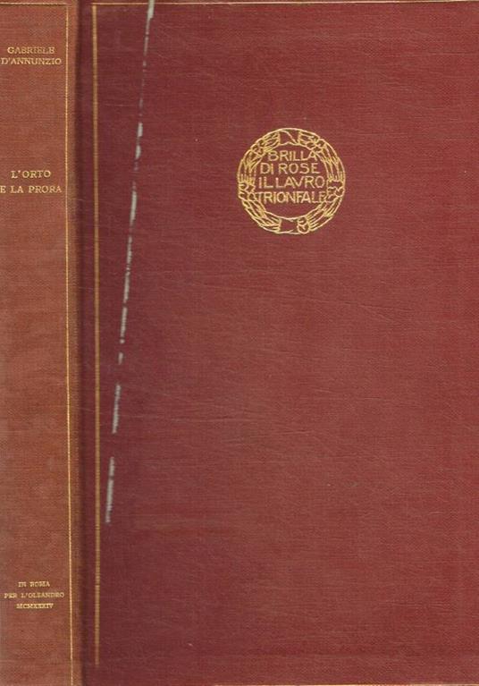 L' orto e la prora - Gabriele D'Annunzio - copertina