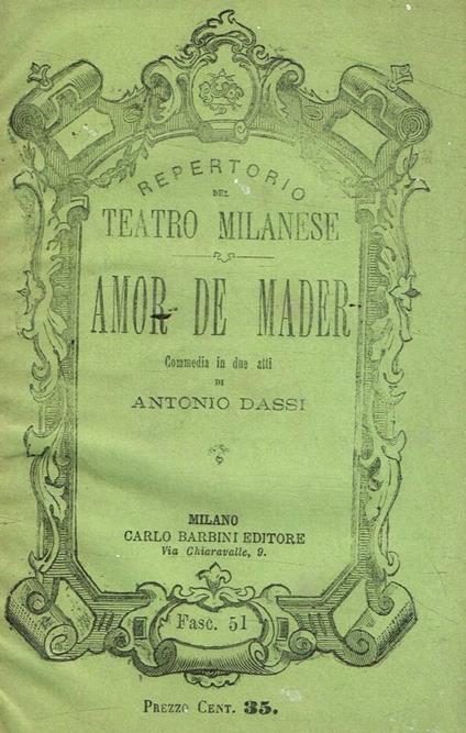 Amor de mader - Antonio Dassi - copertina