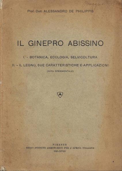 Il Ginepro Abissino - Alessandro De Philippis - copertina
