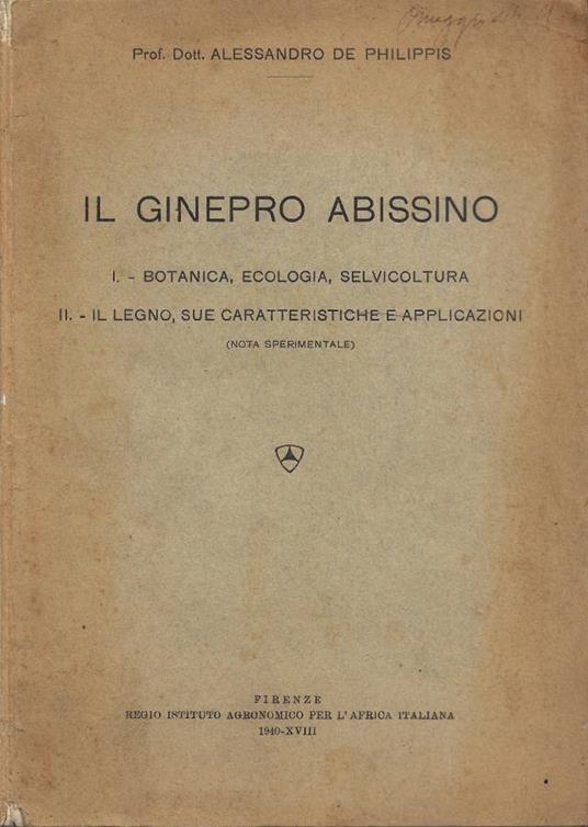 Il Ginepro Abissino - Alessandro De Philippis - copertina