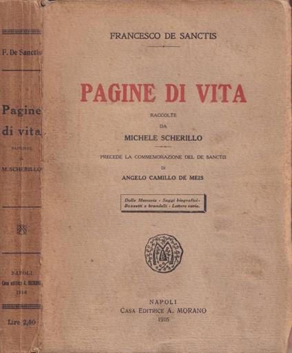 Pagine di vita - Francesco De Sanctis - copertina