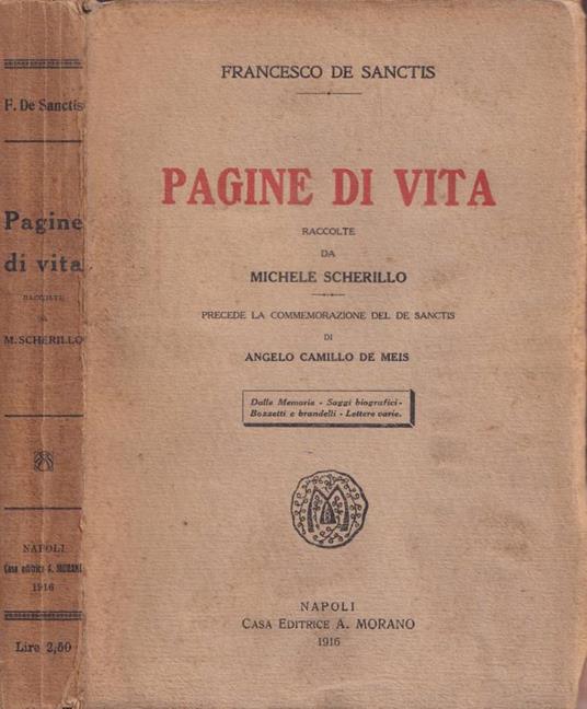 Pagine di vita - Francesco De Sanctis - copertina