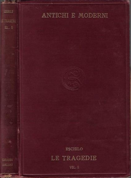 Le tragedie - Eschilo - copertina