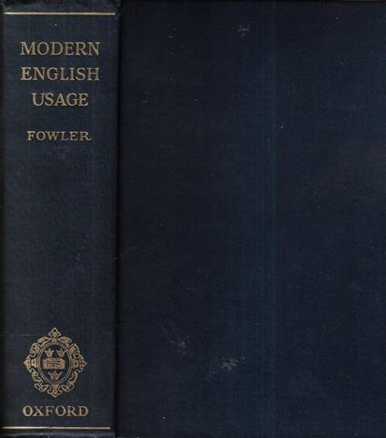 Modern english usage - H. W. Fowler - copertina