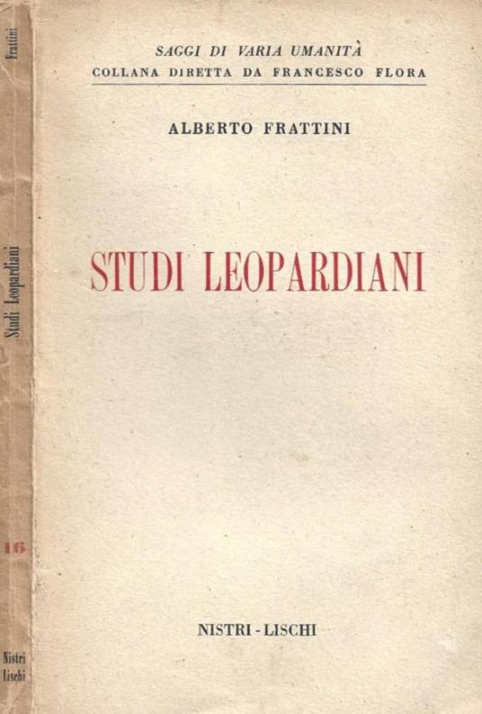 Studi leopardiani - Alberto Frattini - copertina
