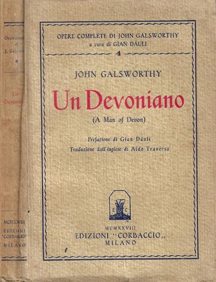 Un Devoniano (A Man of Devon) - John Galsworthy - copertina