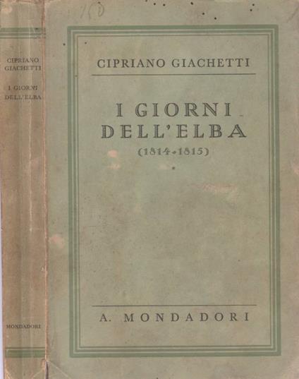 I giorni dell'Elba - Cipriano Giachetti - copertina