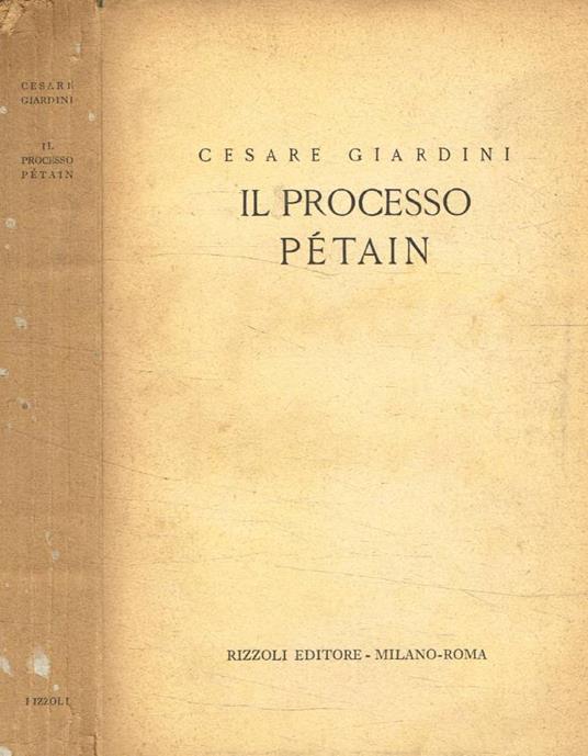Il processo Pétain - Cesare Giardini - copertina