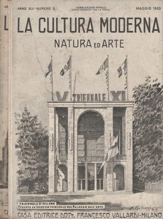 La cultura moderna numeri 5,9, 1933 - Vittorio Giglio - copertina