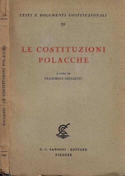 Le Costituzioni Polacche - Francesco Giulietti - copertina