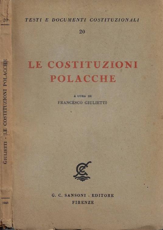 Le Costituzioni Polacche - Francesco Giulietti - copertina