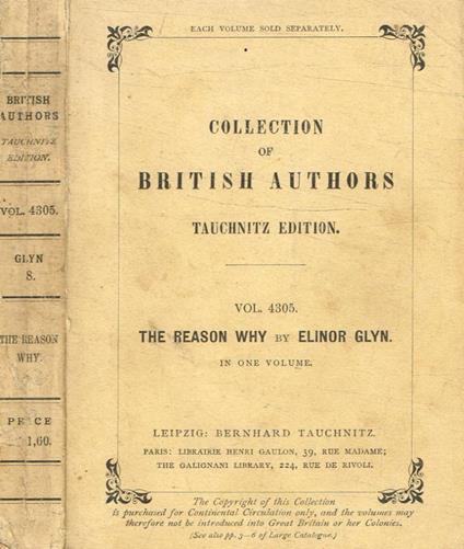 The reason why - Elinor Glyn - copertina