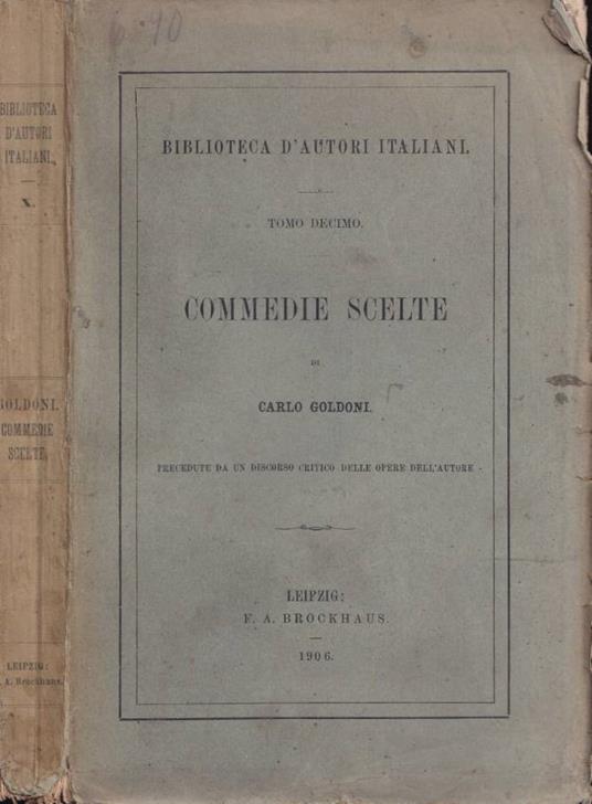 Commedie scelte - Carlo Goldoni - copertina