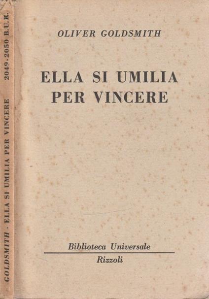Ella si umilia per vincere - Oliver Goldsmith - copertina