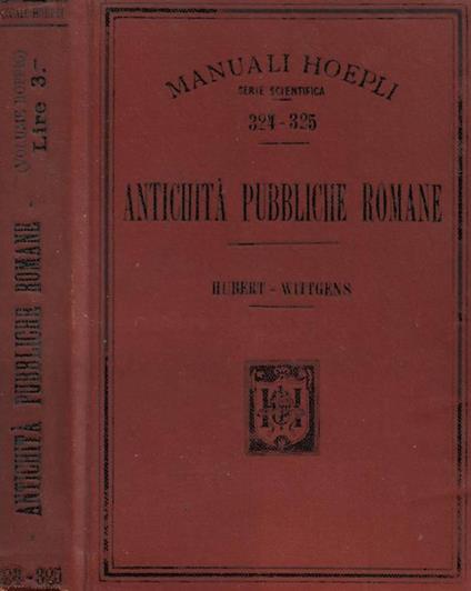 Antichità pubbliche romane - F. G. Hubert - copertina