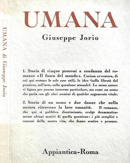 Umana - Giuseppe Jorio - copertina