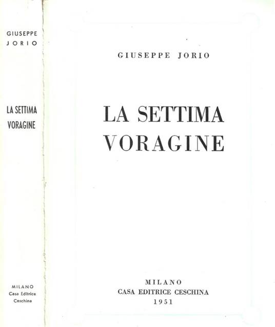 La settima voragine - Giuseppe Jorio - copertina