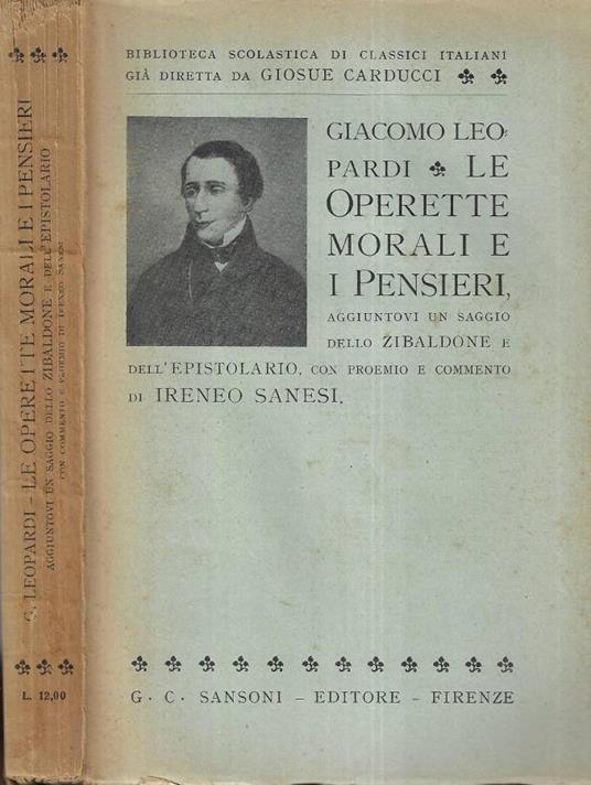 Le operette morali e i pensieri - Giacomo Leopardi - copertina