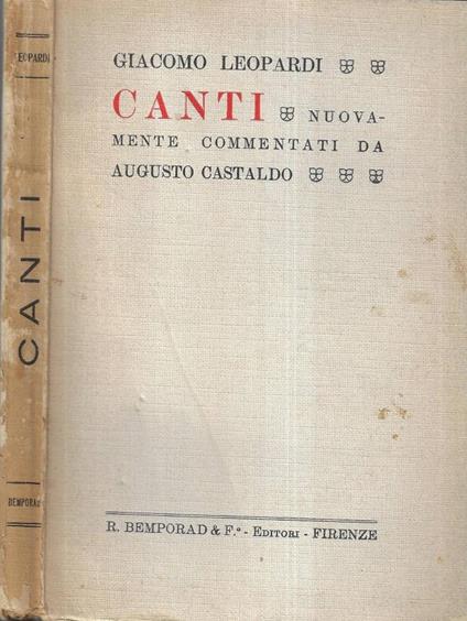 Canti - Giacomo Leopardi - copertina