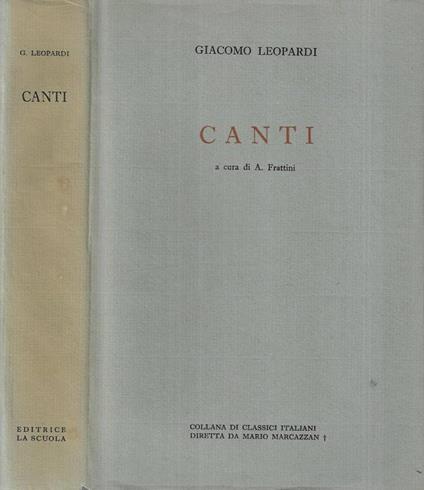 Canti - Giacomo Leopardi - copertina