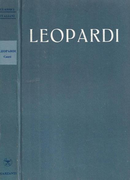 Canti - Giacomo Leopardi - copertina