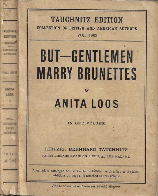 But-Gentlemen Marry Brunettes (In one volume) - Anita Loos - copertina