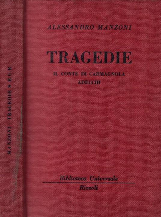 Tragedie - Alessandro Manzoni - copertina