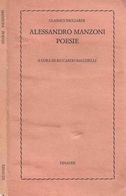 Poesie - Alessandro Manzoni - copertina