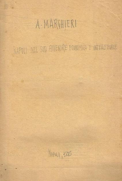 Napoli nel suo avvenire economico e intellettuale - Alberto Marghieri - copertina