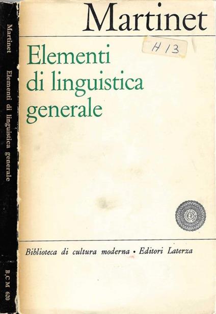 Elementi di linguistica generale - André Martinet - copertina