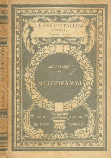 Melodrammi - Pietro Metastasio - copertina
