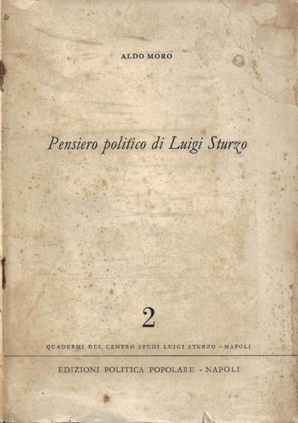 Pensiero politico di Luigi Sturzo - Aldo Moro - copertina