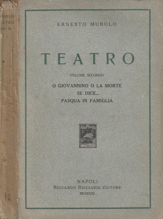 Teatro vol II - Ernesto Murolo - copertina