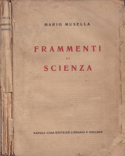 Frammenti di scienza - Mario Musella - copertina