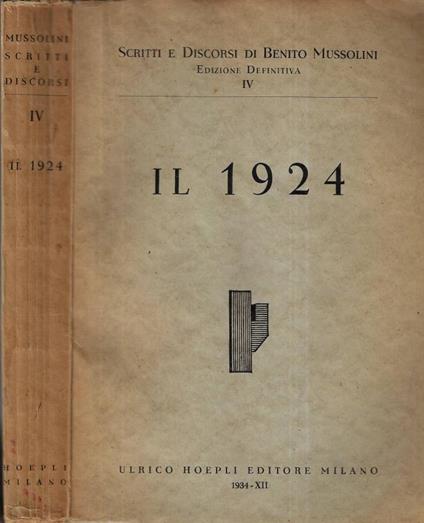 Il 1924 - Benito Mussolini - copertina