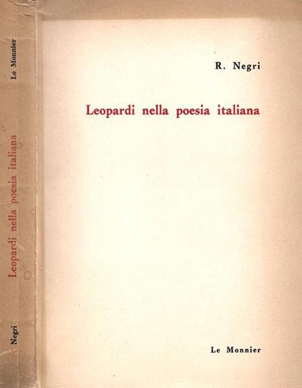 Leopardi nella poesia italiana - R. Negri - copertina