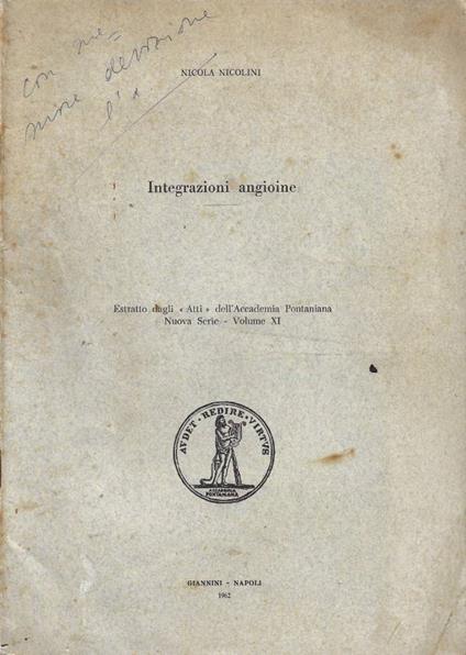 Integrazioni angioine - Nicola Nicolini - copertina