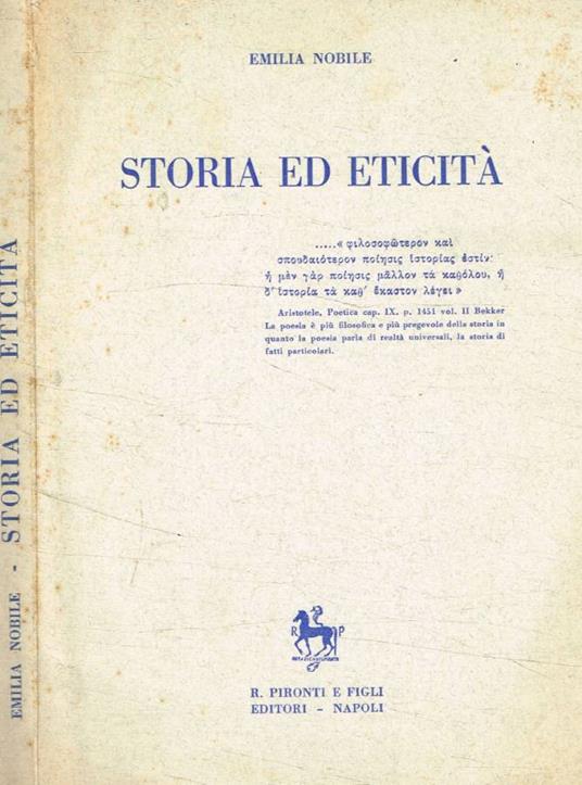 Storia ed eticità - Emilia Nobile - copertina
